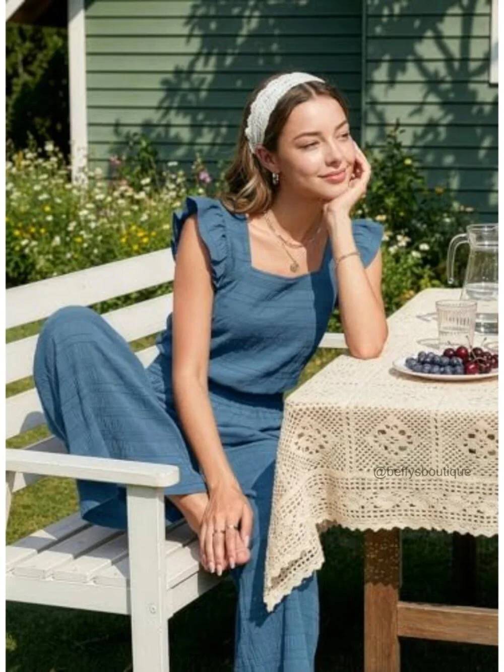 Casual Loose Overalls Jumpsuits One Piece Short Sleeve Wide Leg Smocked Waisted